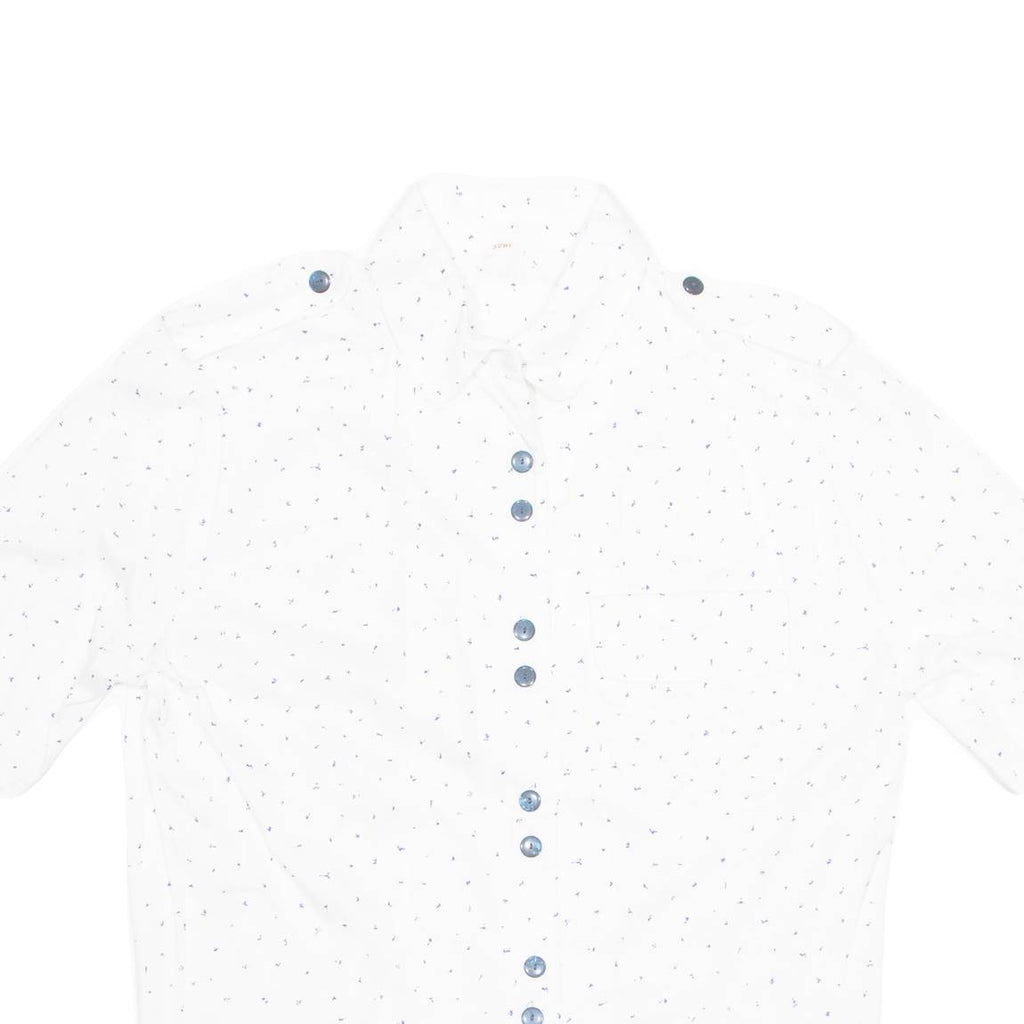 Womens Printed Blouse White Spotted M