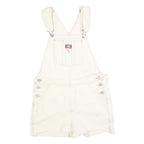 DICKIES Womens White Cotton Blend Short Dungarees M W36 L3 Workwear Casual