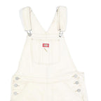 DICKIES Womens White Cotton Blend Short Dungarees M W36 L3 Workwear Casual