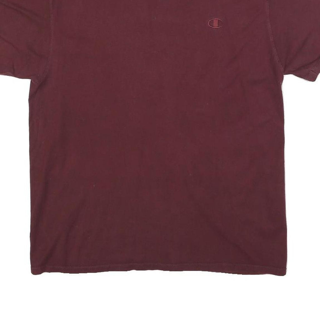 CHAMPION Mens Maroon Graphic T-Shirt M Short Sleeve Crew Neck Classic Cotton