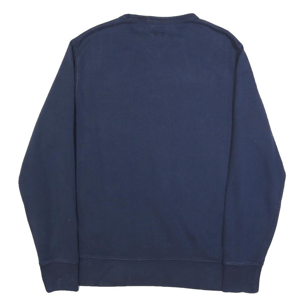 LEVI'S Mens Navy Blue Cotton Blend Sweatshirt S Crew Neck Logo Print