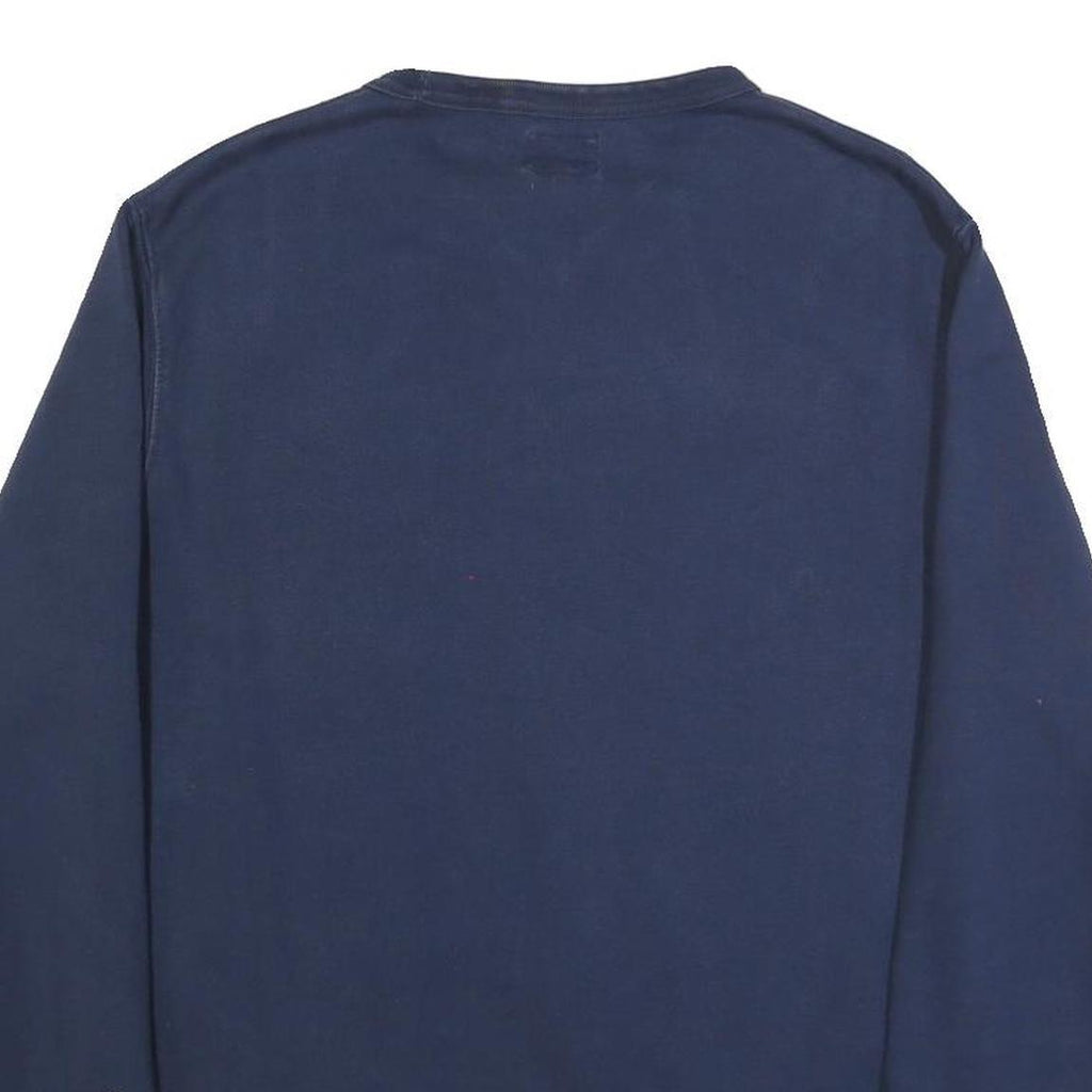 LEVI'S Mens Navy Blue Cotton Blend Sweatshirt S Crew Neck Logo Print