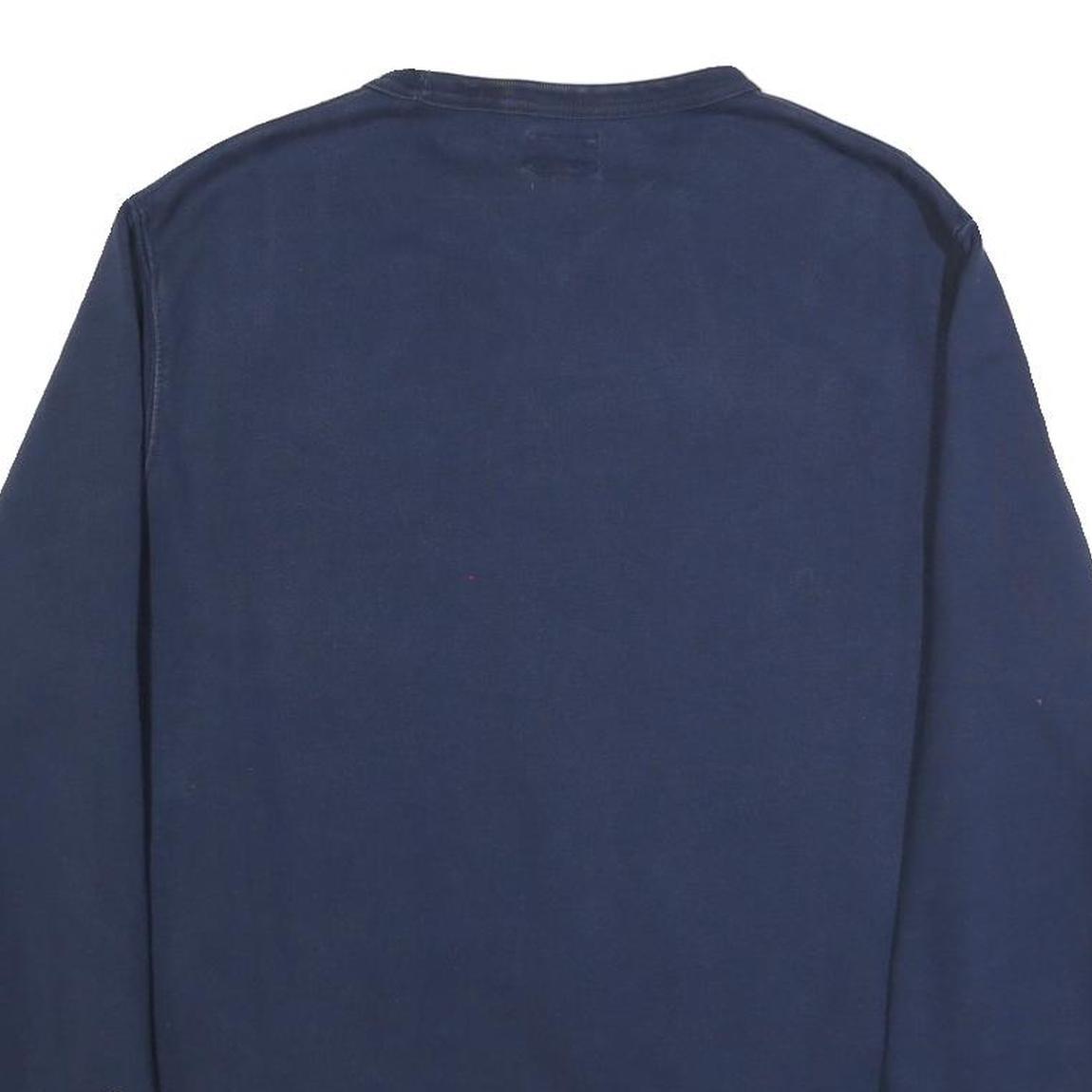 LEVI'S Mens Navy Blue Cotton Blend Sweatshirt S Crew Neck Logo Print