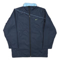 NIKE Mens Navy Blue Sports Jacket L Polyester Blend Zip Plain Lightweight Active