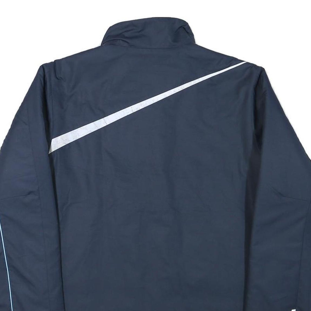 NIKE Mens Navy Blue Sports Jacket L Polyester Blend Zip Plain Lightweight Active