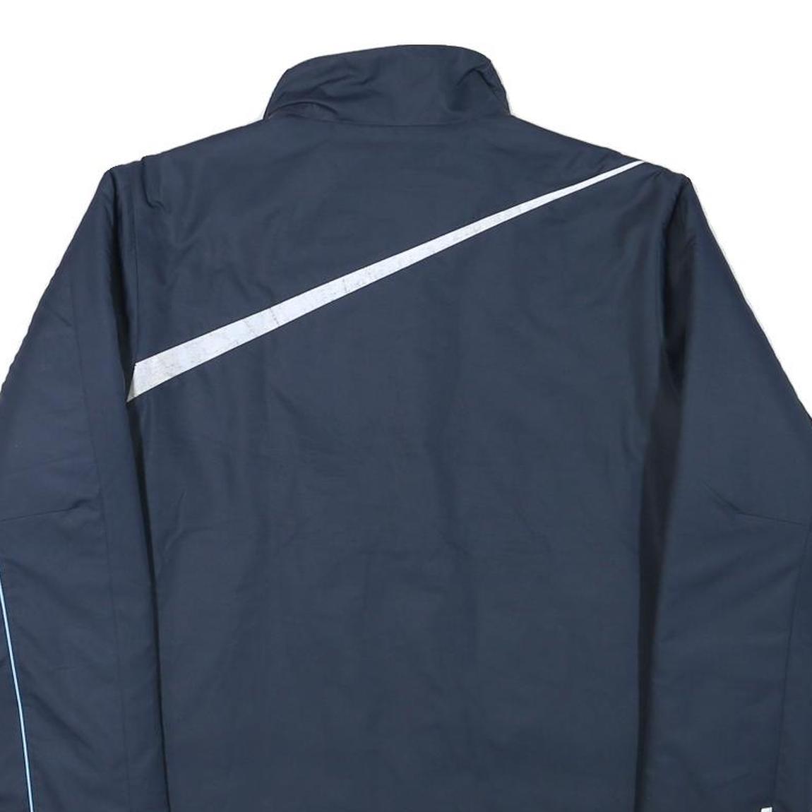 NIKE Mens Navy Blue Sports Jacket L Polyester Blend Zip Plain Lightweight Active