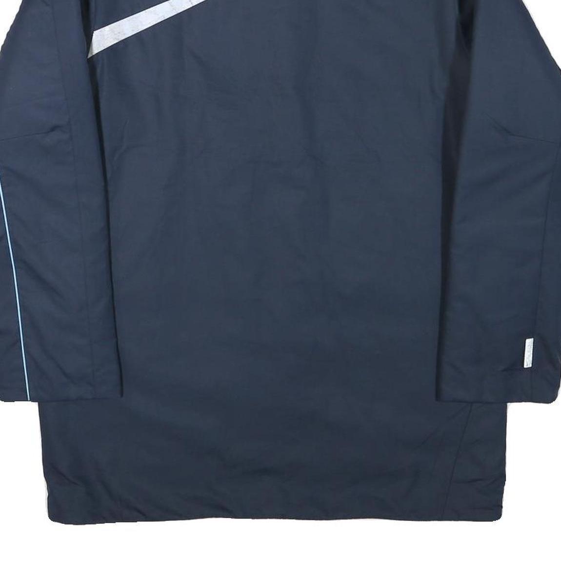 NIKE Mens Navy Blue Sports Jacket L Polyester Blend Zip Plain Lightweight Active