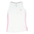 ADIDAS Womens White & Pink Sports Vest Tank UK 10 Sleeveless Cotton Blend