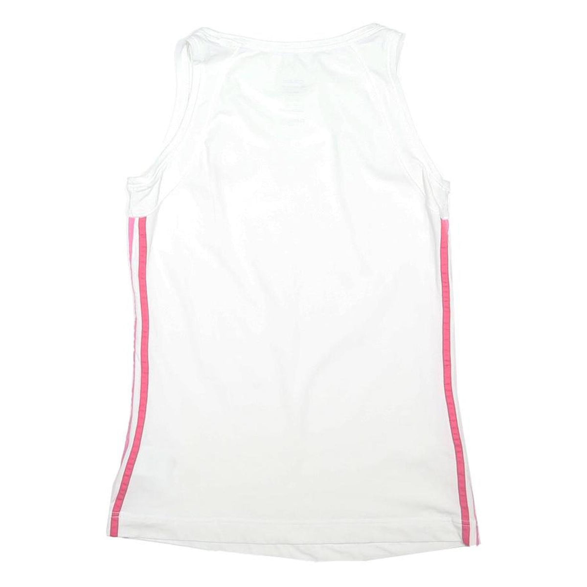 ADIDAS Womens White & Pink Sports Vest Tank UK 10 Sleeveless Cotton Blend