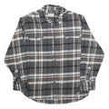 JACHS Mens Grey & Brown Check Shirt L Long Sleeve Button Front Casual