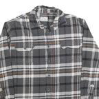 JACHS Mens Grey & Brown Check Shirt L Long Sleeve Button Front Casual