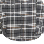 JACHS Mens Grey & Brown Check Shirt L Long Sleeve Button Front Casual