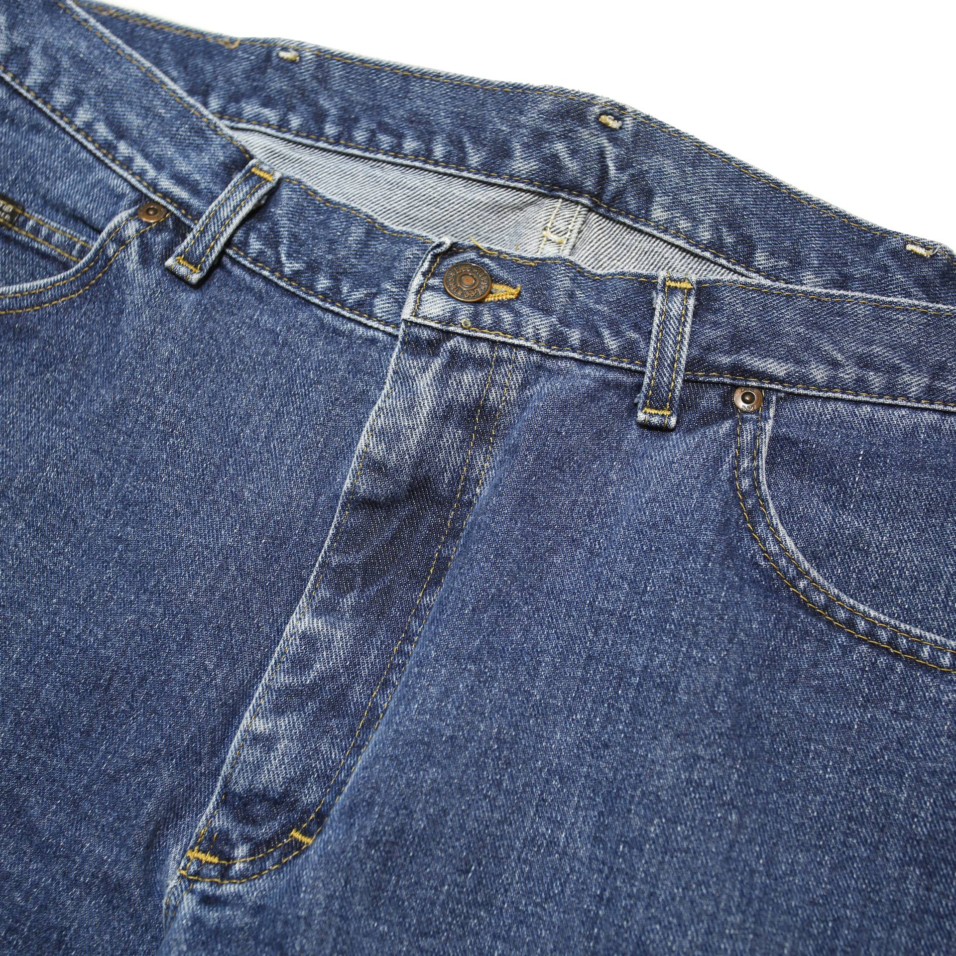 LEE Mens Blue Regular Fit Straight Denim Jeans W37 L32 Classic Cotton Zip