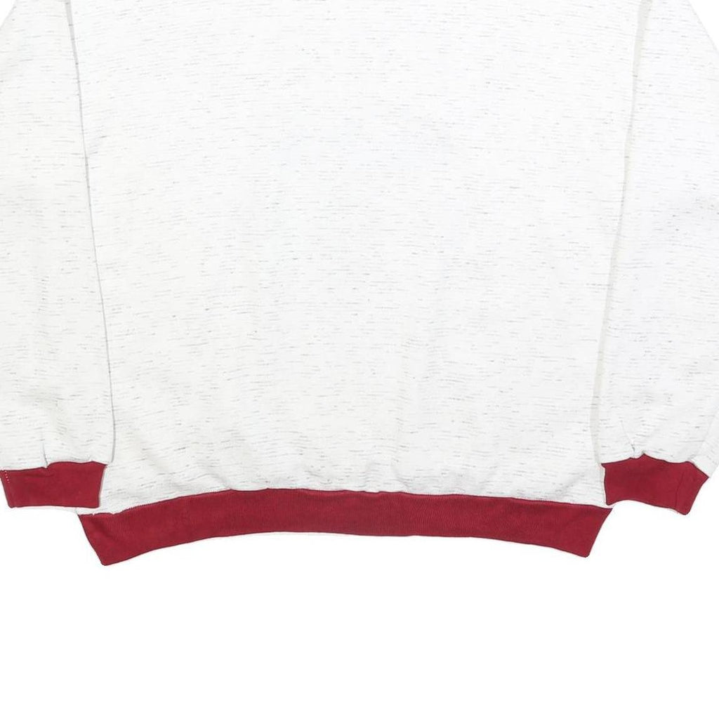 Mens White & Red Sport Graphic Crew Neck Sweatshirt M Casual Pullover