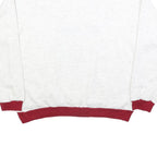 Mens White & Red Sport Graphic Crew Neck Sweatshirt M Casual Pullover