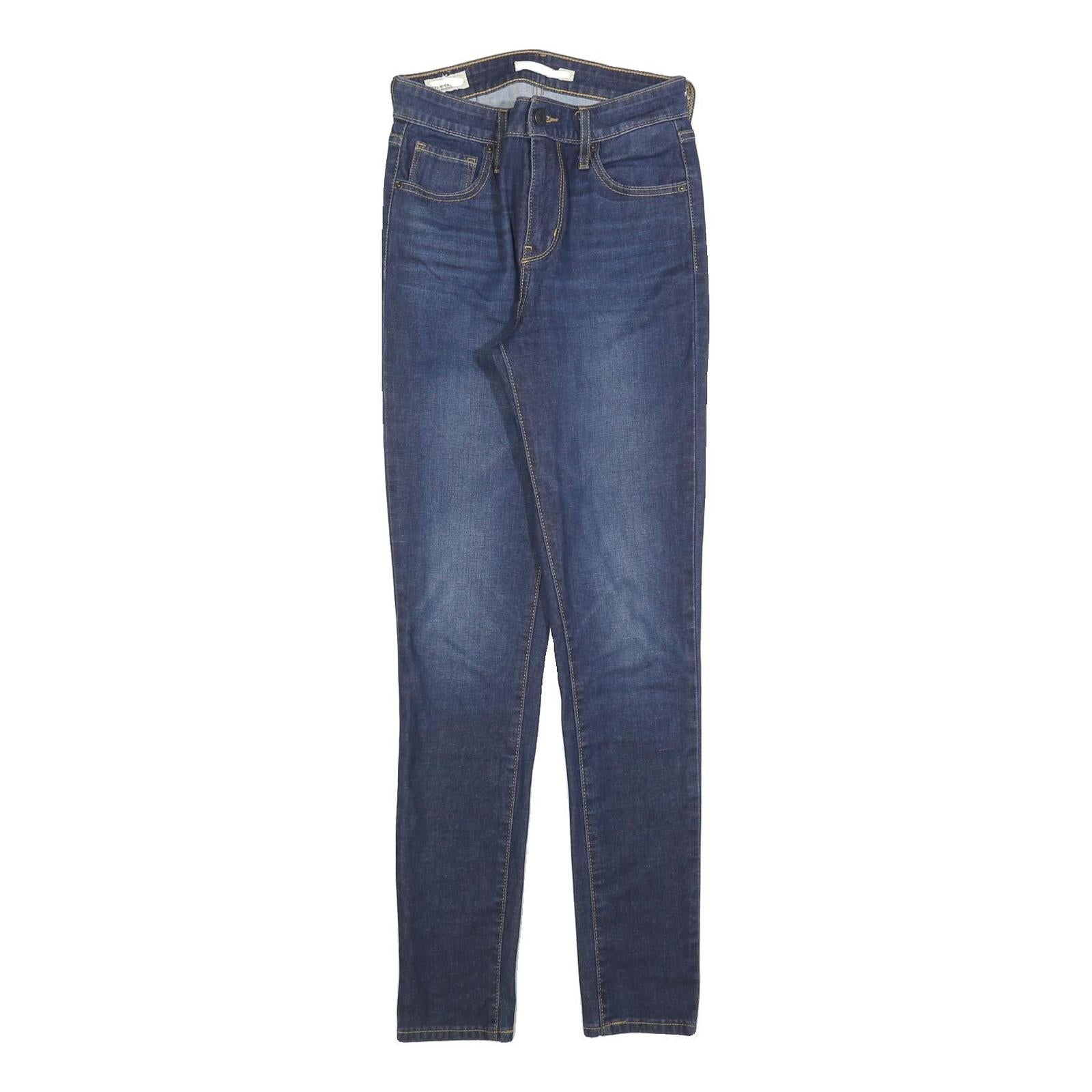 LEVI'S 721 Womens Jeans Blue Slim Skinny Denim Light W26 L30 Skinny Fit Zip