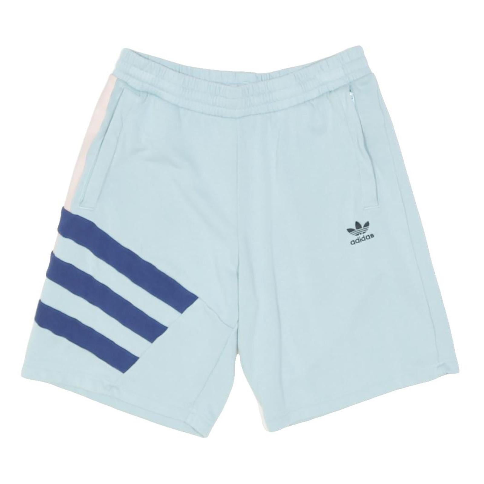 ADIDAS ORIGINALS Mens Shorts Light Blue Casual M W26 Trefoil Logo Cotton Blend