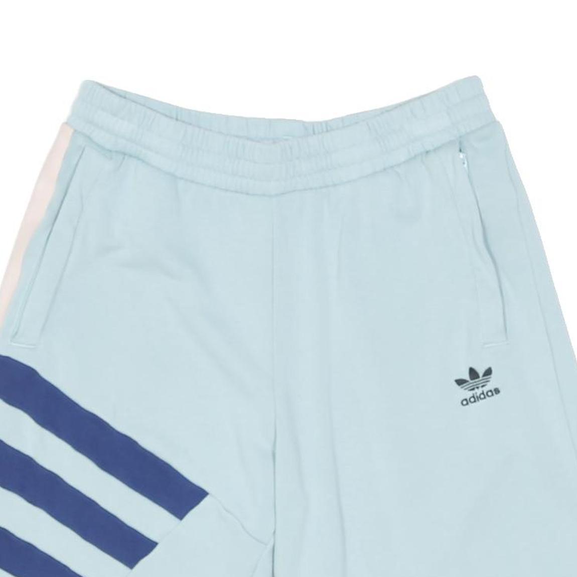ADIDAS ORIGINALS Mens Shorts Light Blue Casual M W26 Trefoil Logo Cotton Blend