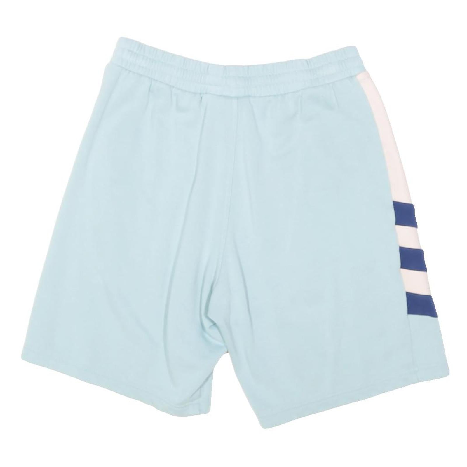 ADIDAS ORIGINALS Mens Shorts Light Blue Casual M W26 Trefoil Logo Cotton Blend