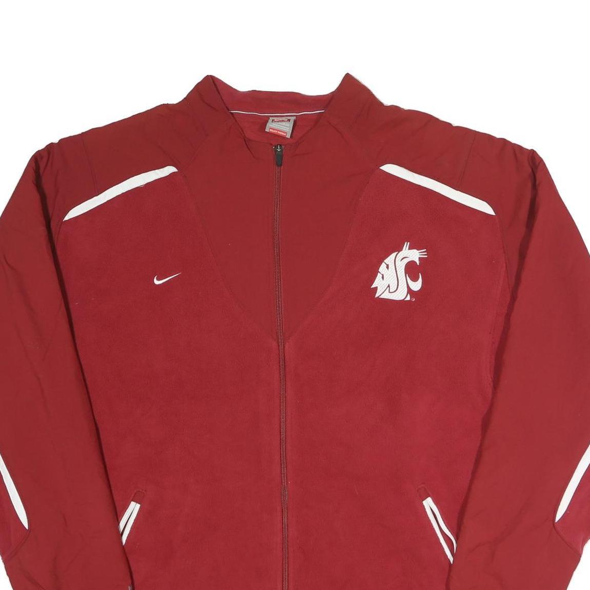 NIKE Mens Red Washington State Track Jacket 2XL Polyester Zip Athletic Sports