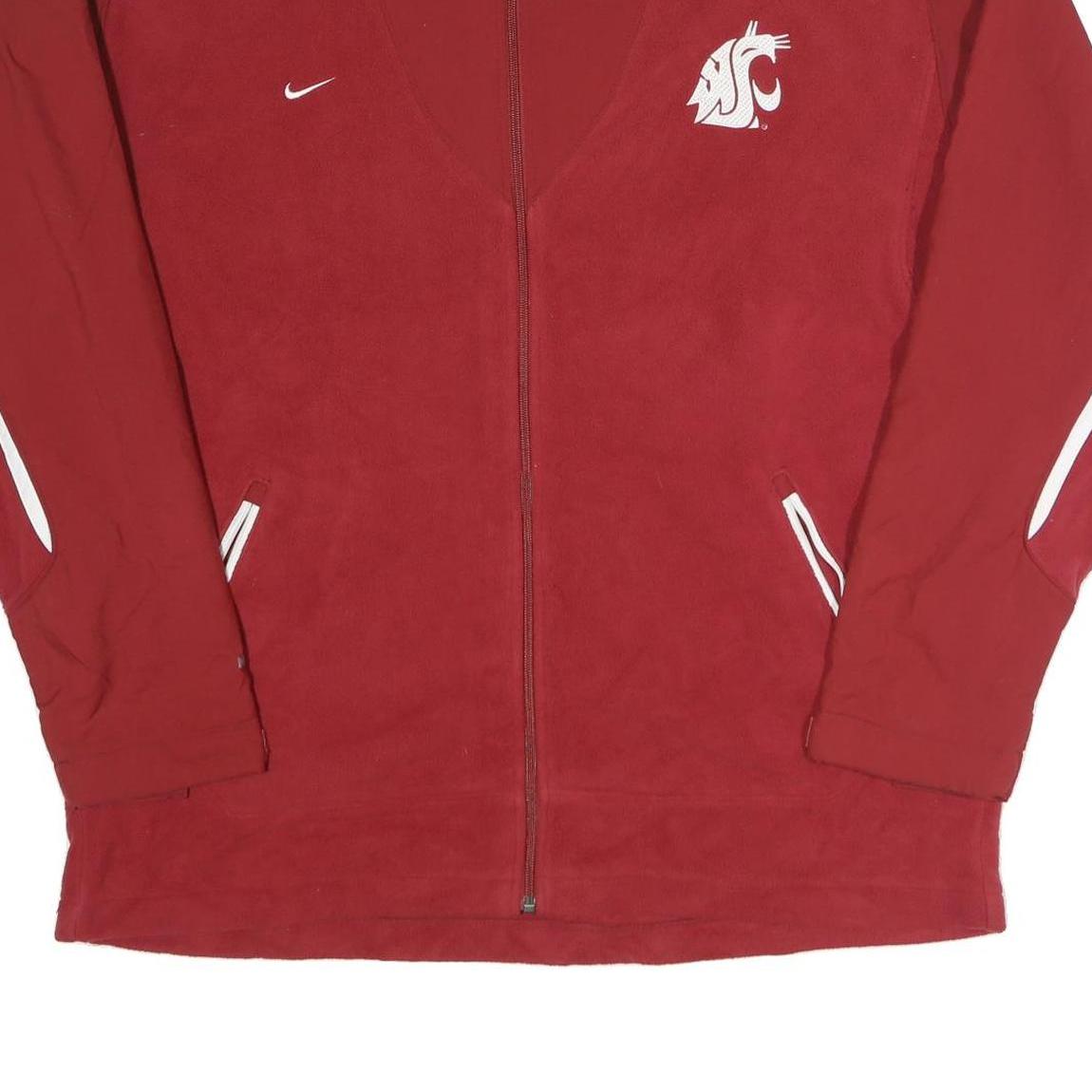 NIKE Mens Red Washington State Track Jacket 2XL Polyester Zip Athletic Sports
