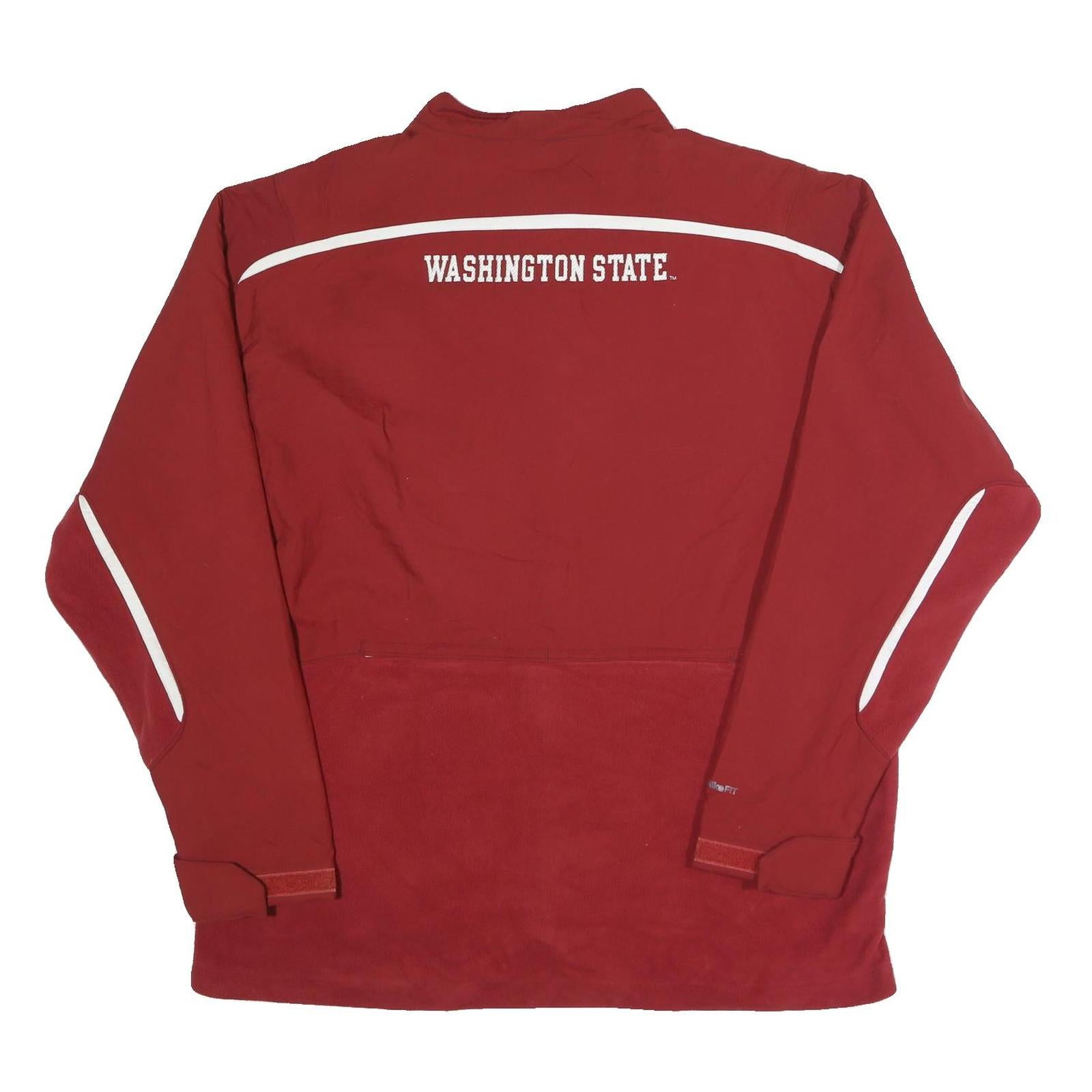 NIKE Mens Red Washington State Track Jacket 2XL Polyester Zip Athletic Sports