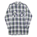 AS Mens Blue Green White Check Shirt M Long Sleeve Cotton Blend Casual