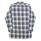 AS Mens Blue Green White Check Shirt M Long Sleeve Cotton Blend Casual