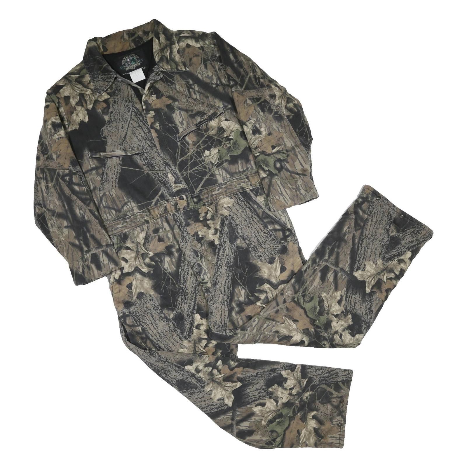 WOLF MOUNTAIN Mens Camouflage Cotton Blend Dungarees L W42 L27 Outdoor Work Fit