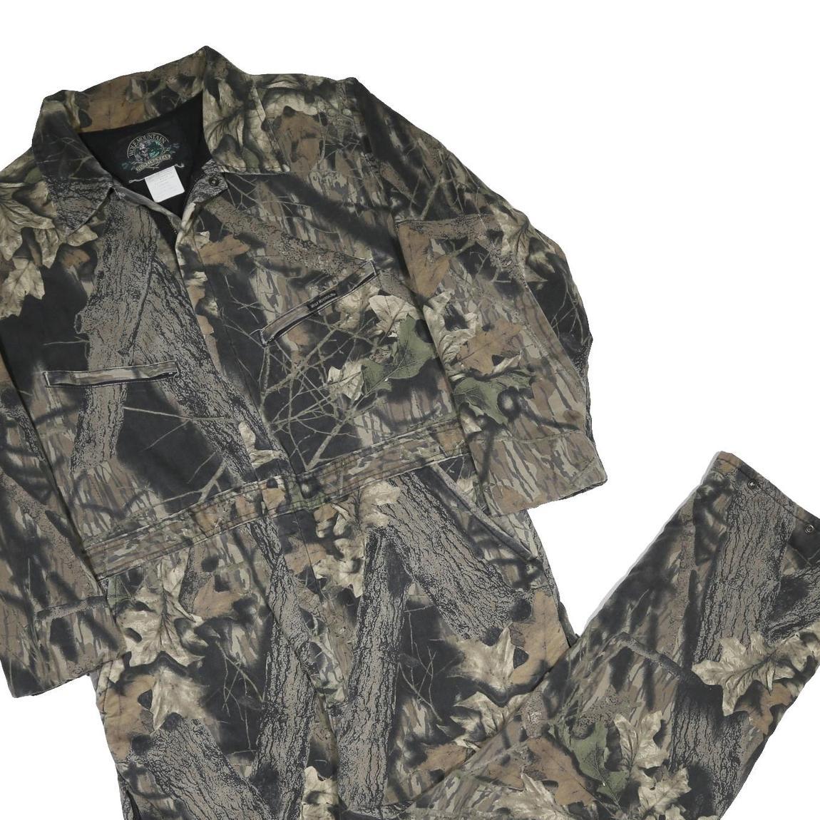 WOLF MOUNTAIN Mens Camouflage Cotton Blend Dungarees L W42 L27 Outdoor Work Fit