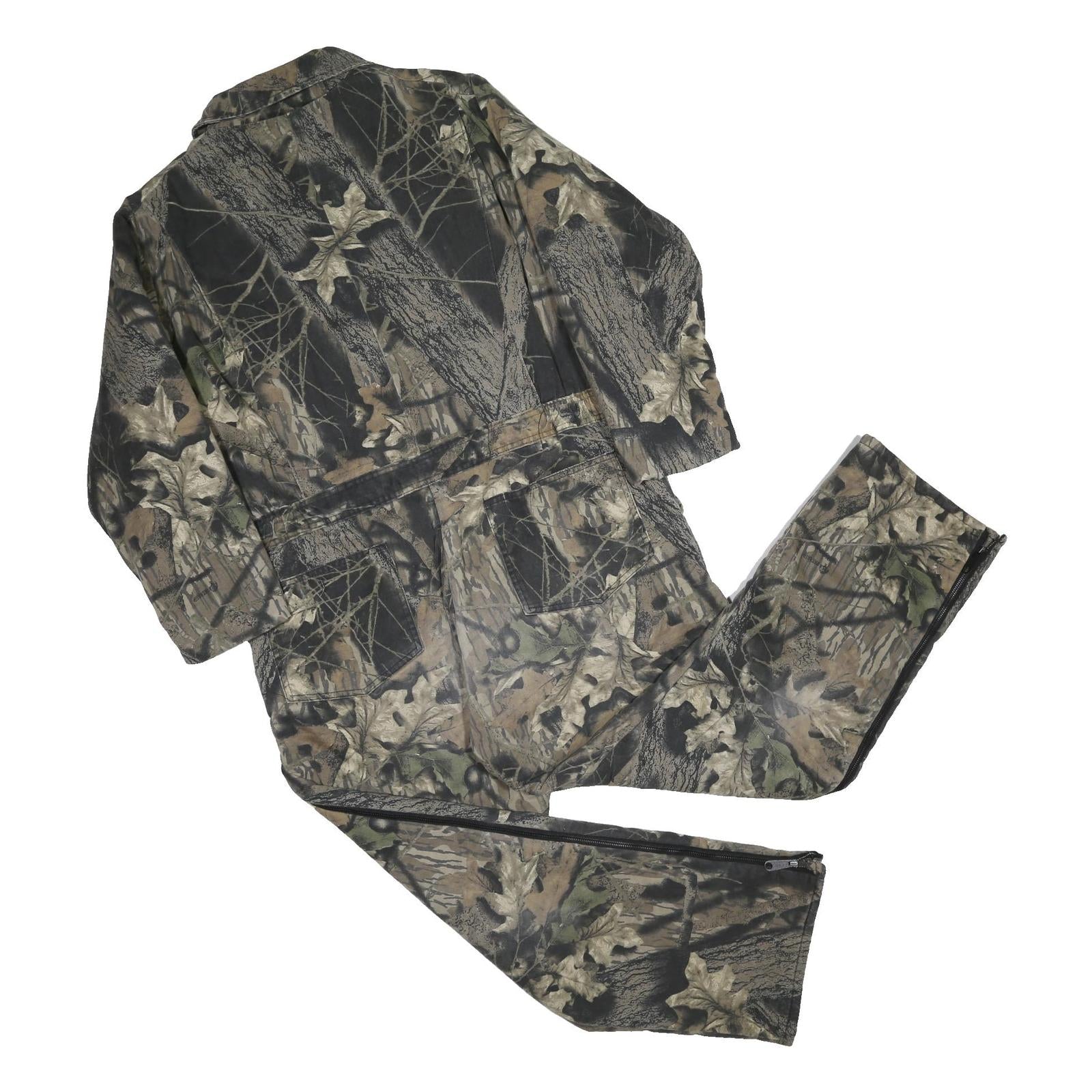 WOLF MOUNTAIN Mens Camouflage Cotton Blend Dungarees L W42 L27 Outdoor Work Fit