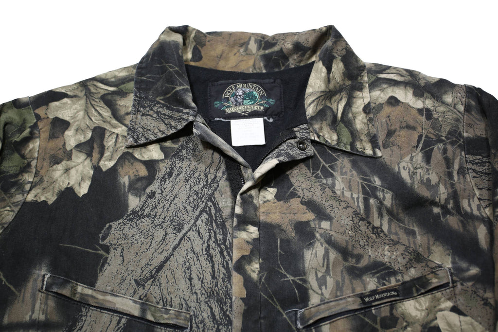 WOLF MOUNTAIN Mens Camouflage Cotton Blend Dungarees L W42 L27 Outdoor Work Fit