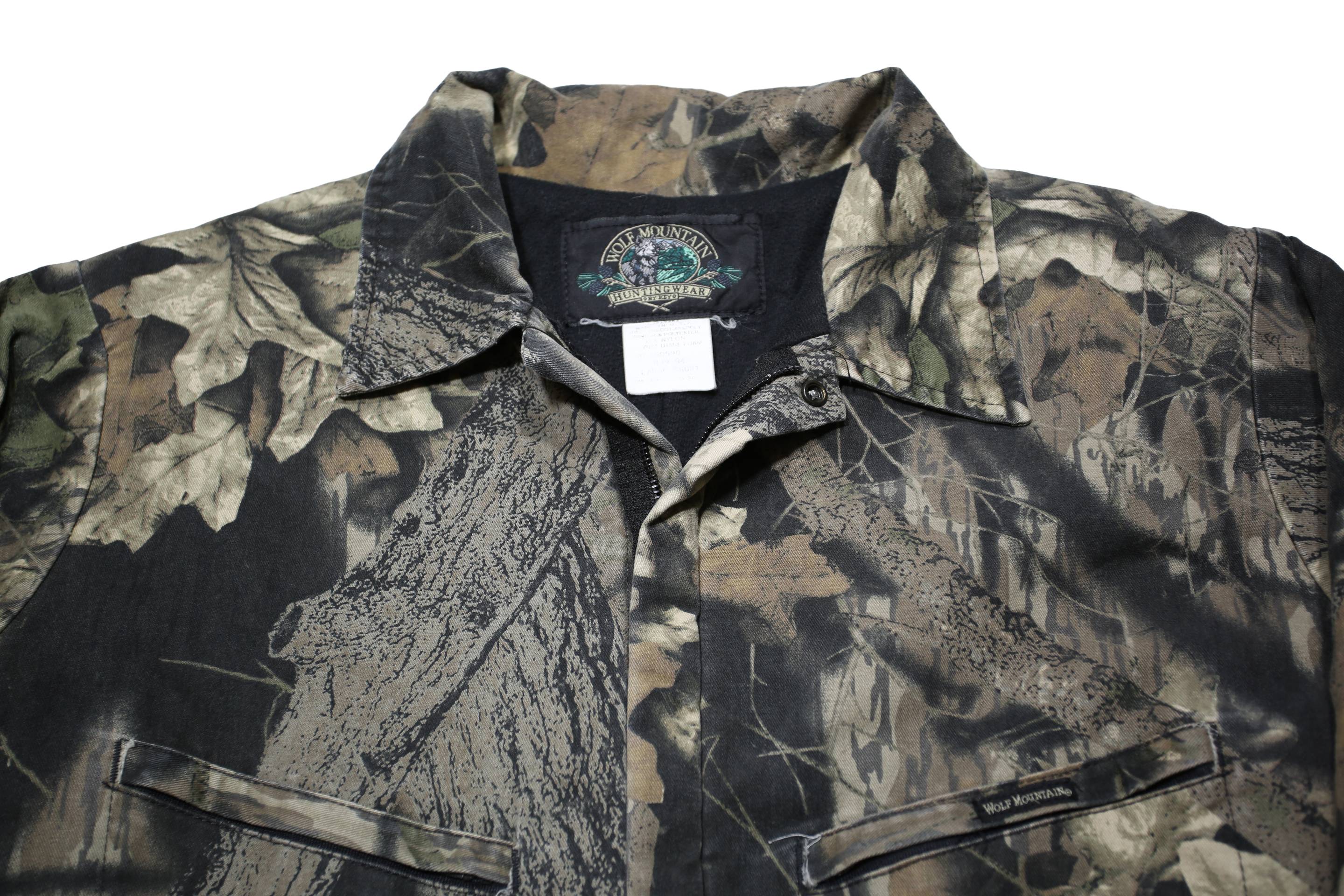 WOLF MOUNTAIN Mens Camouflage Cotton Blend Dungarees L W42 L27 Outdoor Work Fit