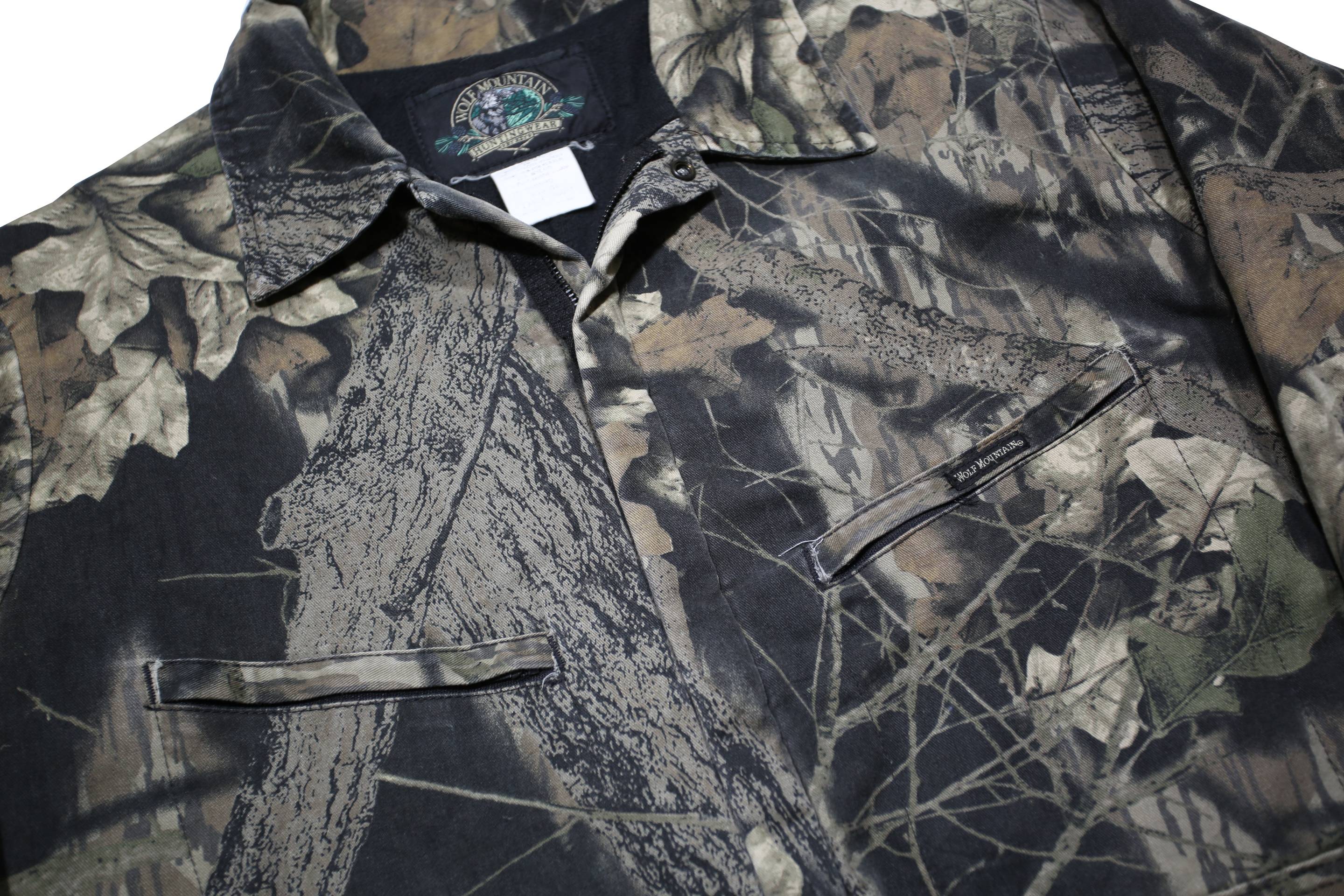 WOLF MOUNTAIN Mens Camouflage Cotton Blend Dungarees L W42 L27 Outdoor Work Fit