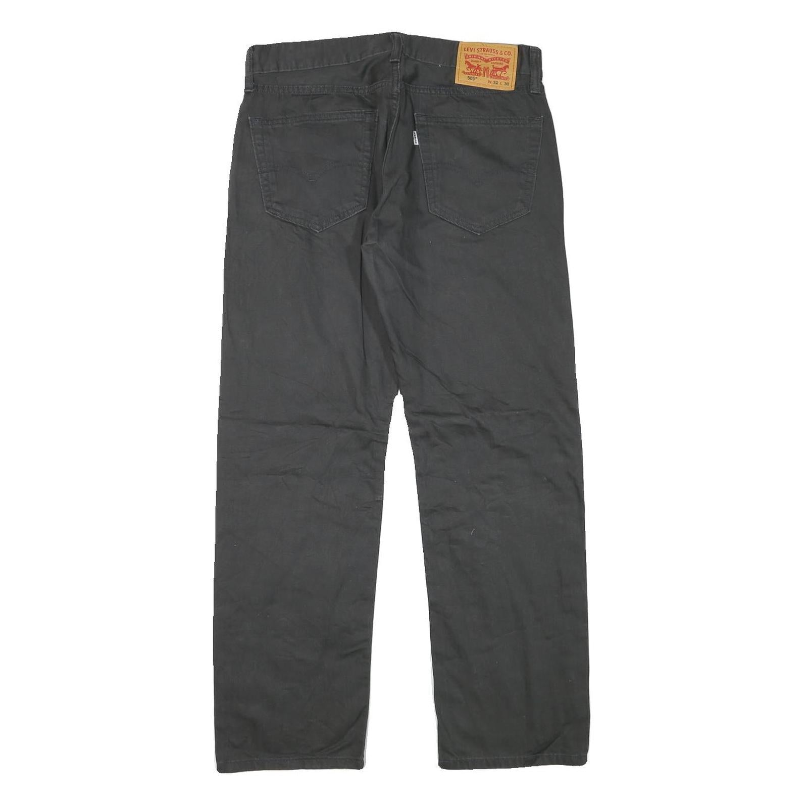 LEVI'S Mens Black Regular Jeans Cotton Blend Zip W30 L28 Classic Casual Denim