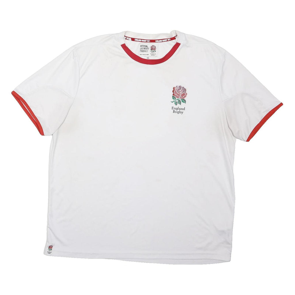 ENGLAND RUGBY Mens White & Red Crew Neck 3XL Sports Sweatshirt England Rugby