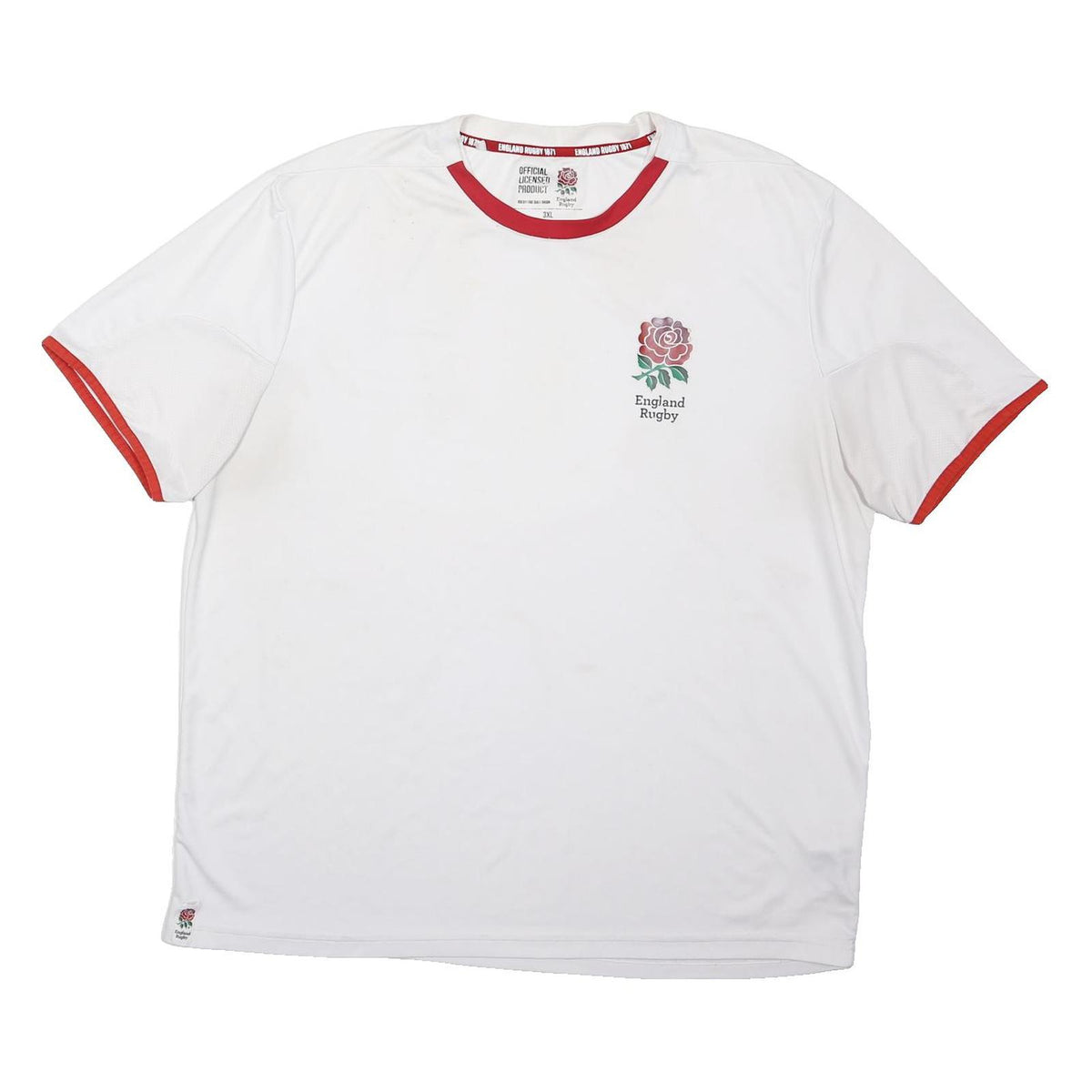 ENGLAND RUGBY Mens White & Red Crew Neck 3XL Sports Sweatshirt England Rugby