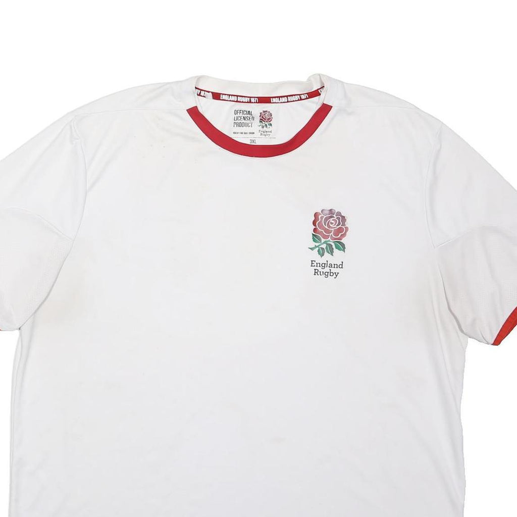 ENGLAND RUGBY Mens White & Red Crew Neck 3XL Sports Sweatshirt England Rugby