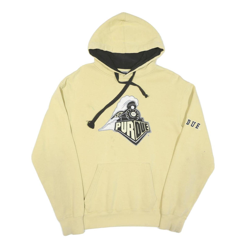 Mens Beige Purdue Pullover S Hoodie Cotton Casual University Logo