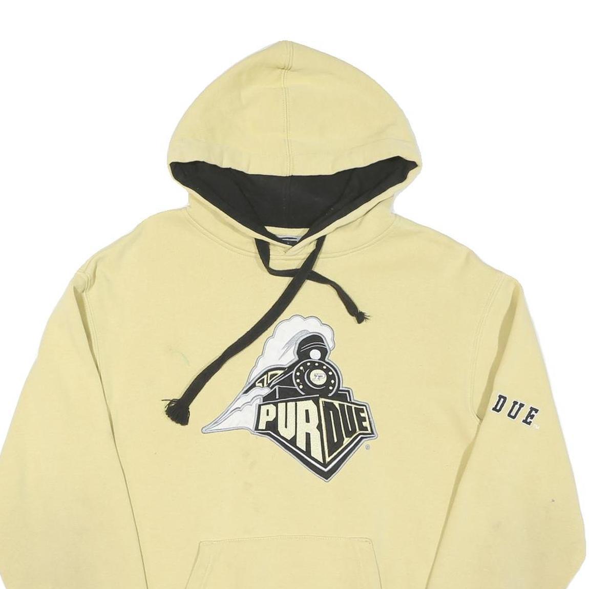 Mens Beige Purdue Pullover S Hoodie Cotton Casual University Logo