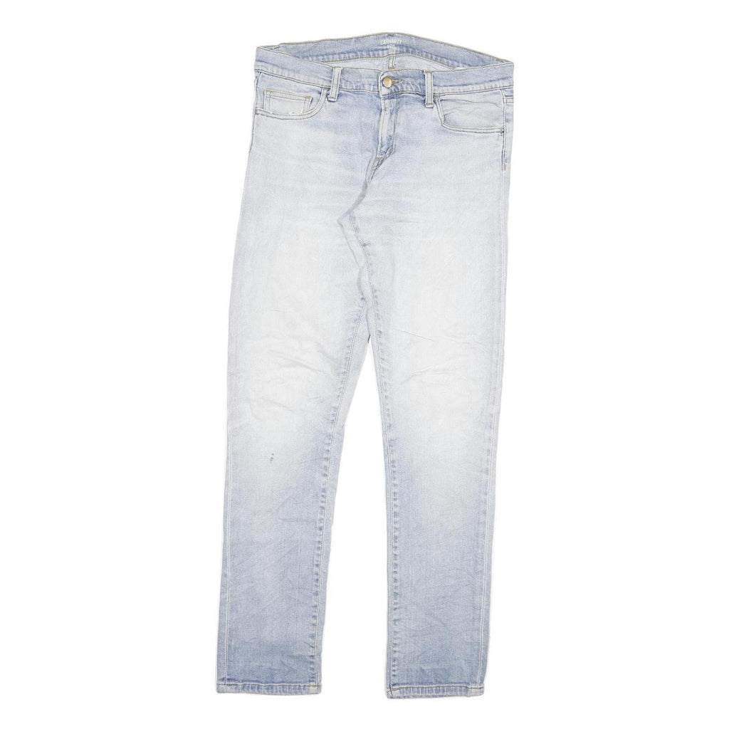 CARHARTT Mens Jeans Blue Regular Slim Denim Light W32 L32 Zip Cotton Blend