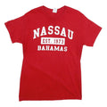 DELTA PRO WEIGHT Mens Red Nassau Bahamas Graphic T-Shirt M Short Sleeve Crew