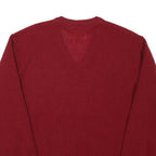 LACOSTE Mens Red Wool Plain V-Neck Basic Knit XXS Jumper Classic Style