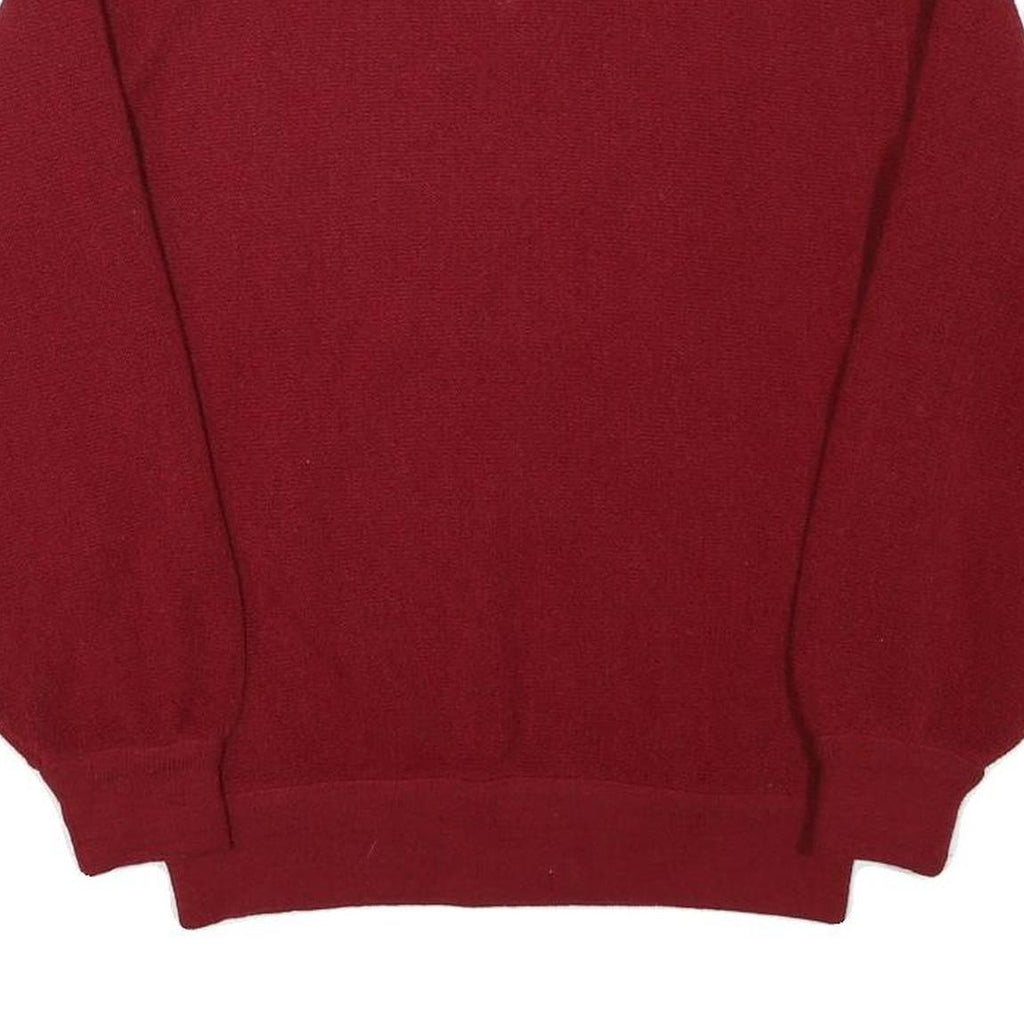 LACOSTE Mens Red Wool Plain V-Neck Basic Knit XXS Jumper Classic Style