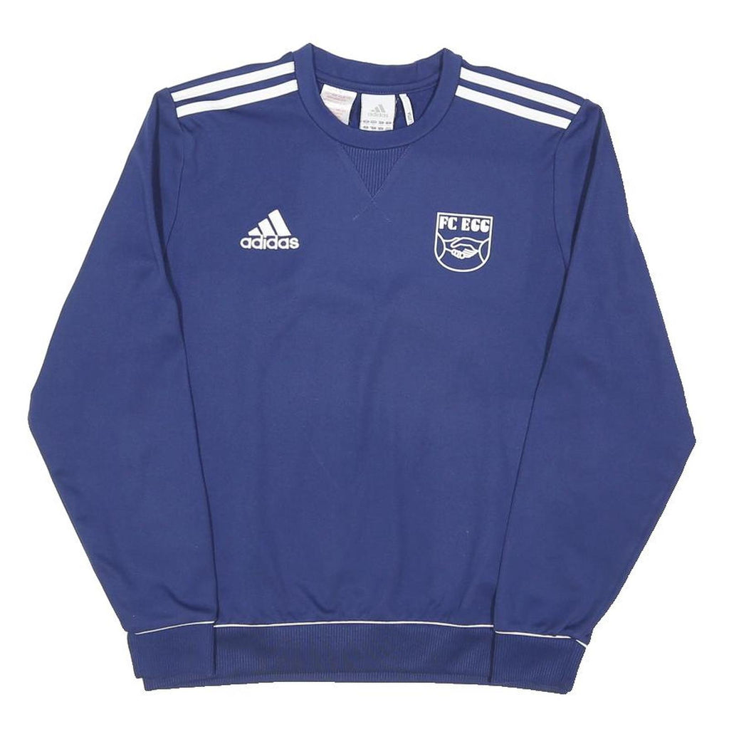 ADIDAS Boys Blue FC ECC Logo Crew Neck 14-15Y Sweatshirt Sportswear