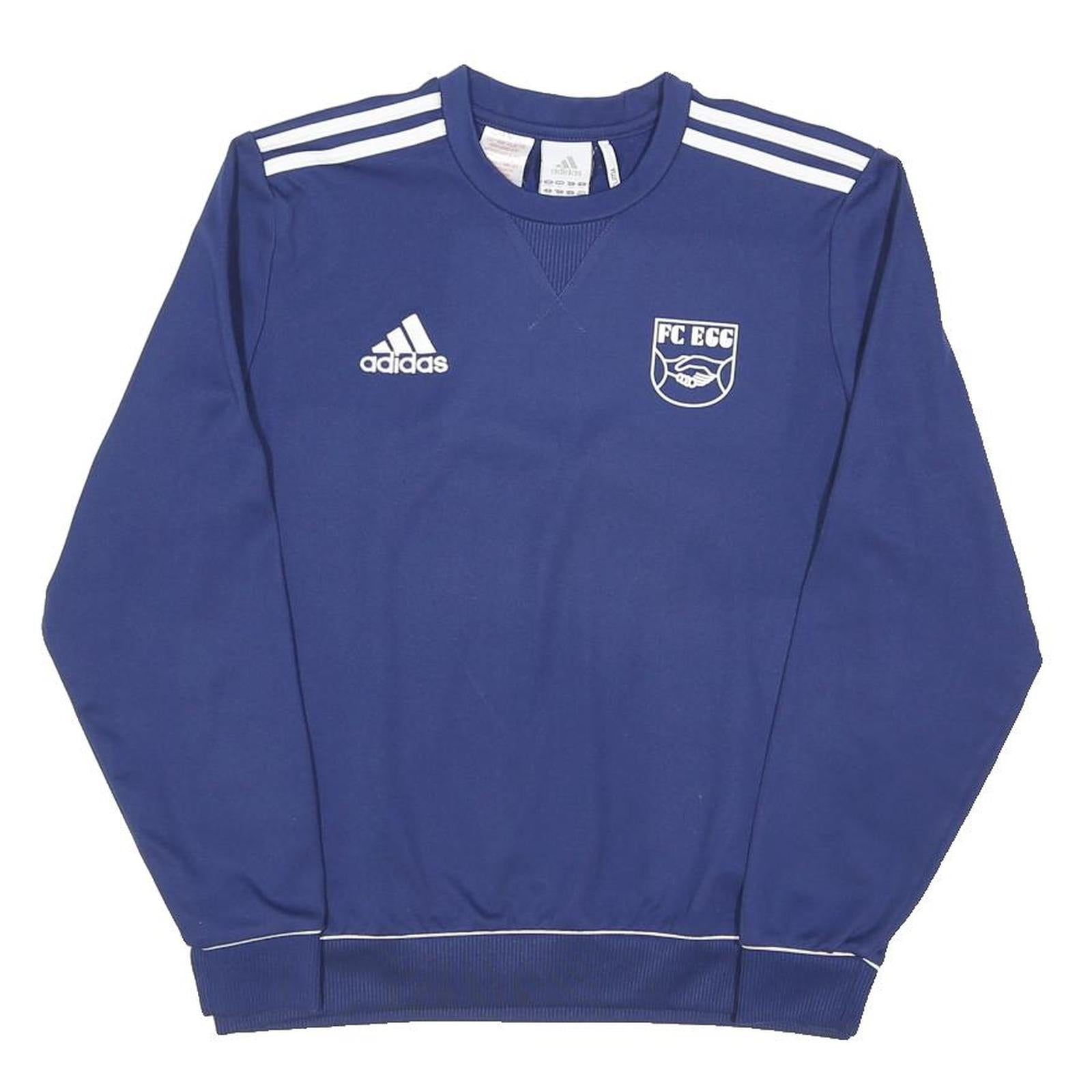 ADIDAS Boys Blue FC ECC Logo Crew Neck 14-15Y Sweatshirt Sportswear
