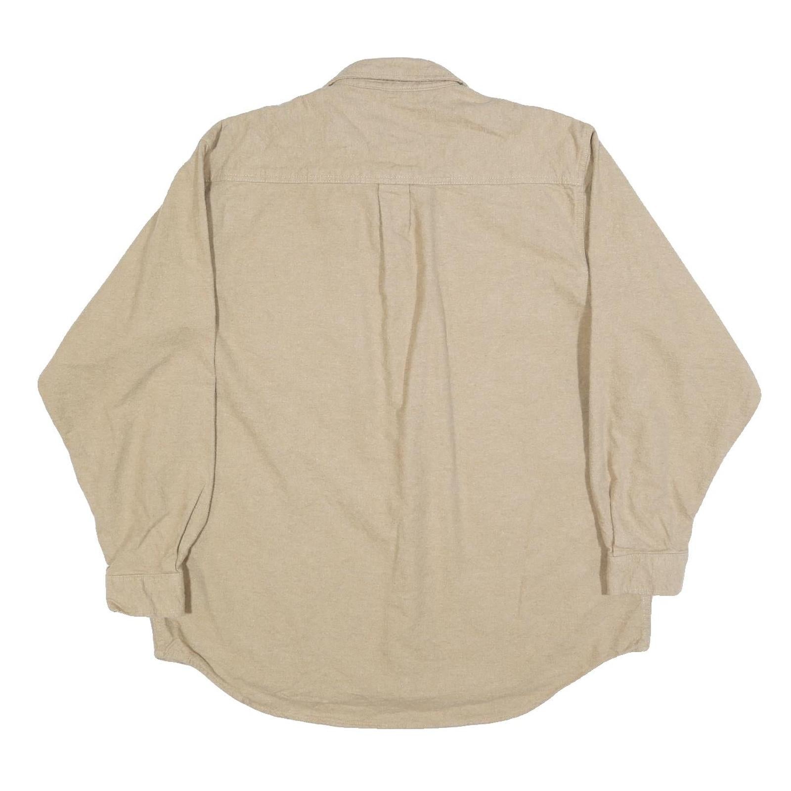 FIELD & STREAM Mens Beige Casual Shirt XL Cotton Blend Button Front Two Pockets