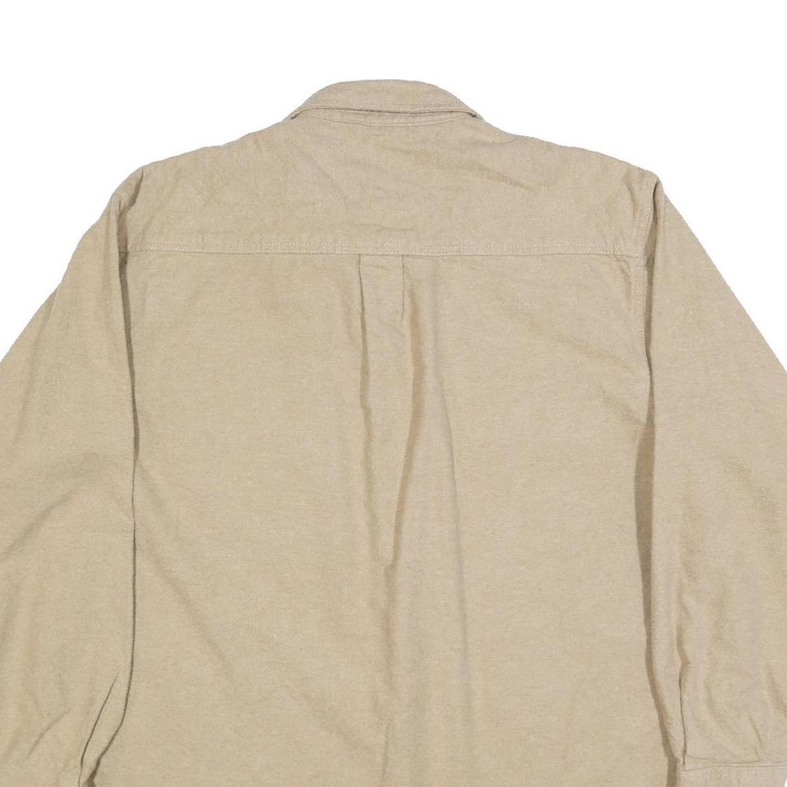 FIELD & STREAM Mens Beige Casual Shirt XL Cotton Blend Button Front Two Pockets