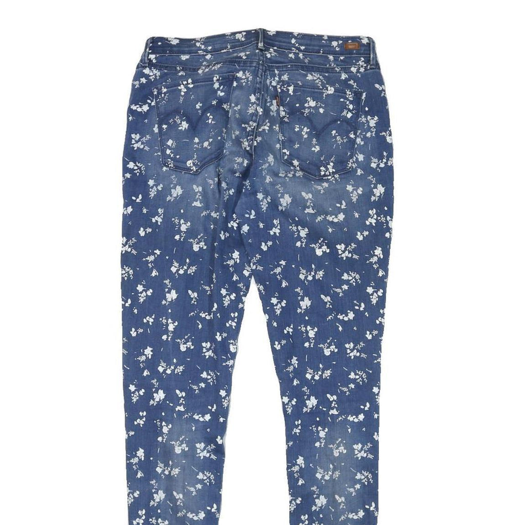 LEVI'S Womens Slim Blue Denim Floral Print Jeans W28 L31 Printed Cotton Blend