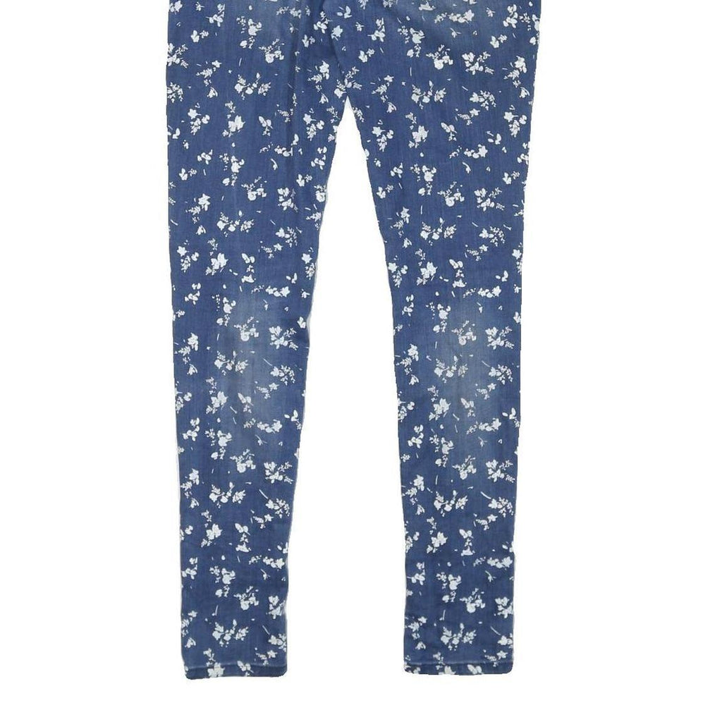 LEVI'S Womens Slim Blue Denim Floral Print Jeans W28 L31 Printed Cotton Blend